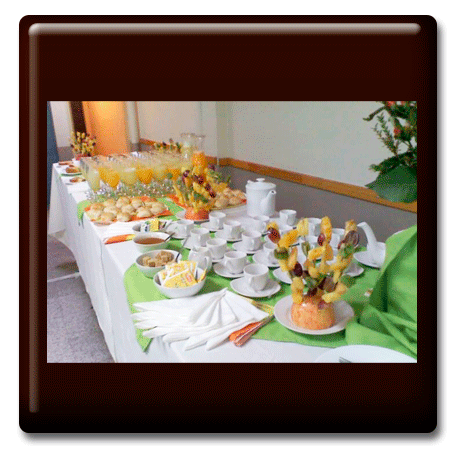 Servicio de café con fruta 