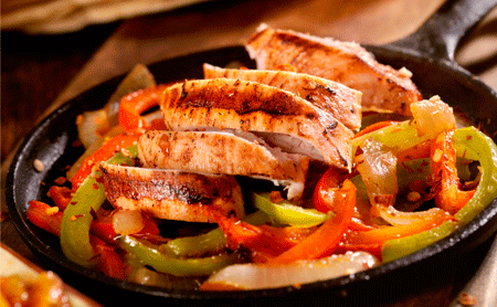 Fajitas de pollo para taquiza a domicilio